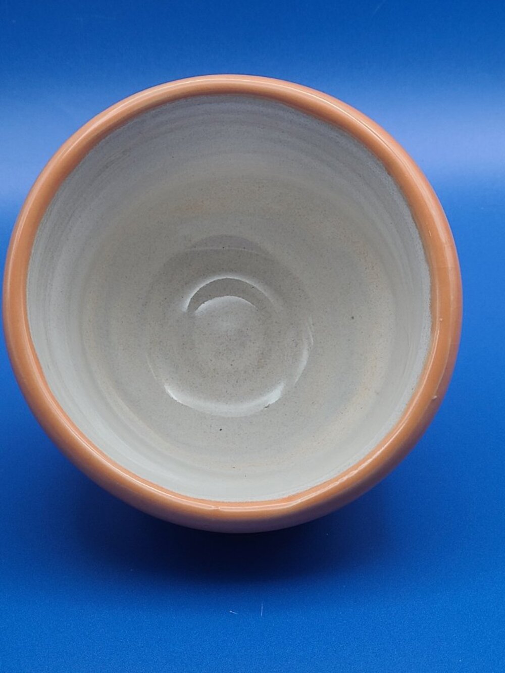 CLEARANCE Vintage Small Handmade Studio Pottery Orange Planter or Pot - Picture 3 of 7